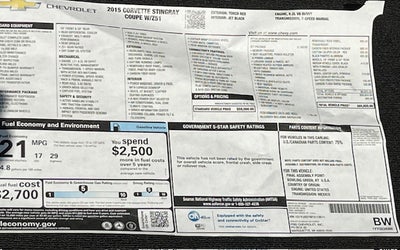 2015 Chevrolet Corvette Stingray Z51 2LT