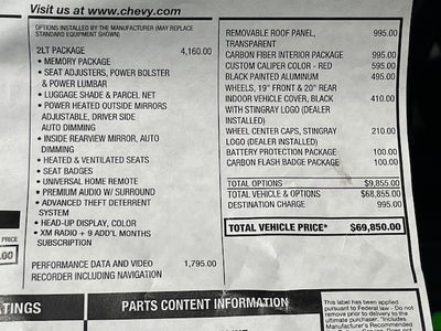 2015 Chevrolet Corvette Stingray Z51 2LT